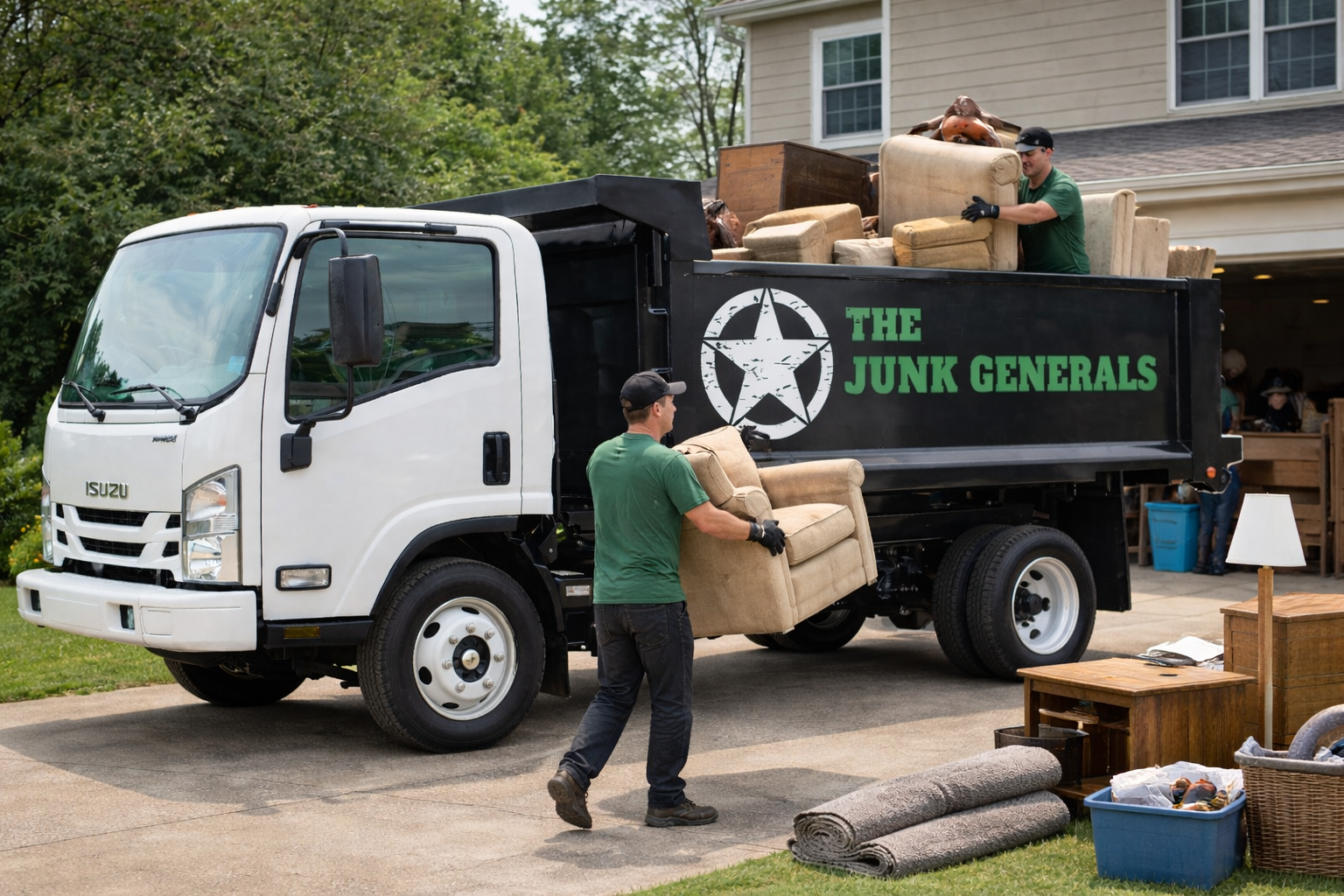 Crew loading furniture into the truck